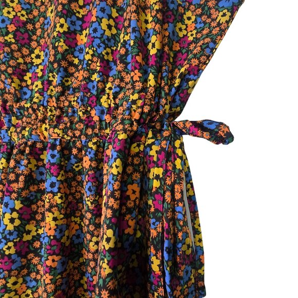 Boho Minimalist Toad & Co Maxi Dress XL NWT Black Floral - Picture 5 of 7